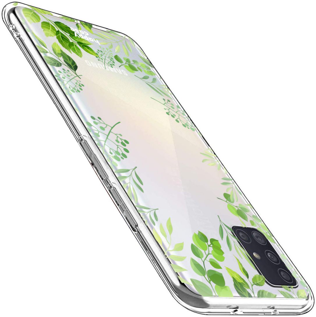 HappyCase Samsung Galaxy A51 Hoesje Flexibel TPU Leaves Print afbeelding 5