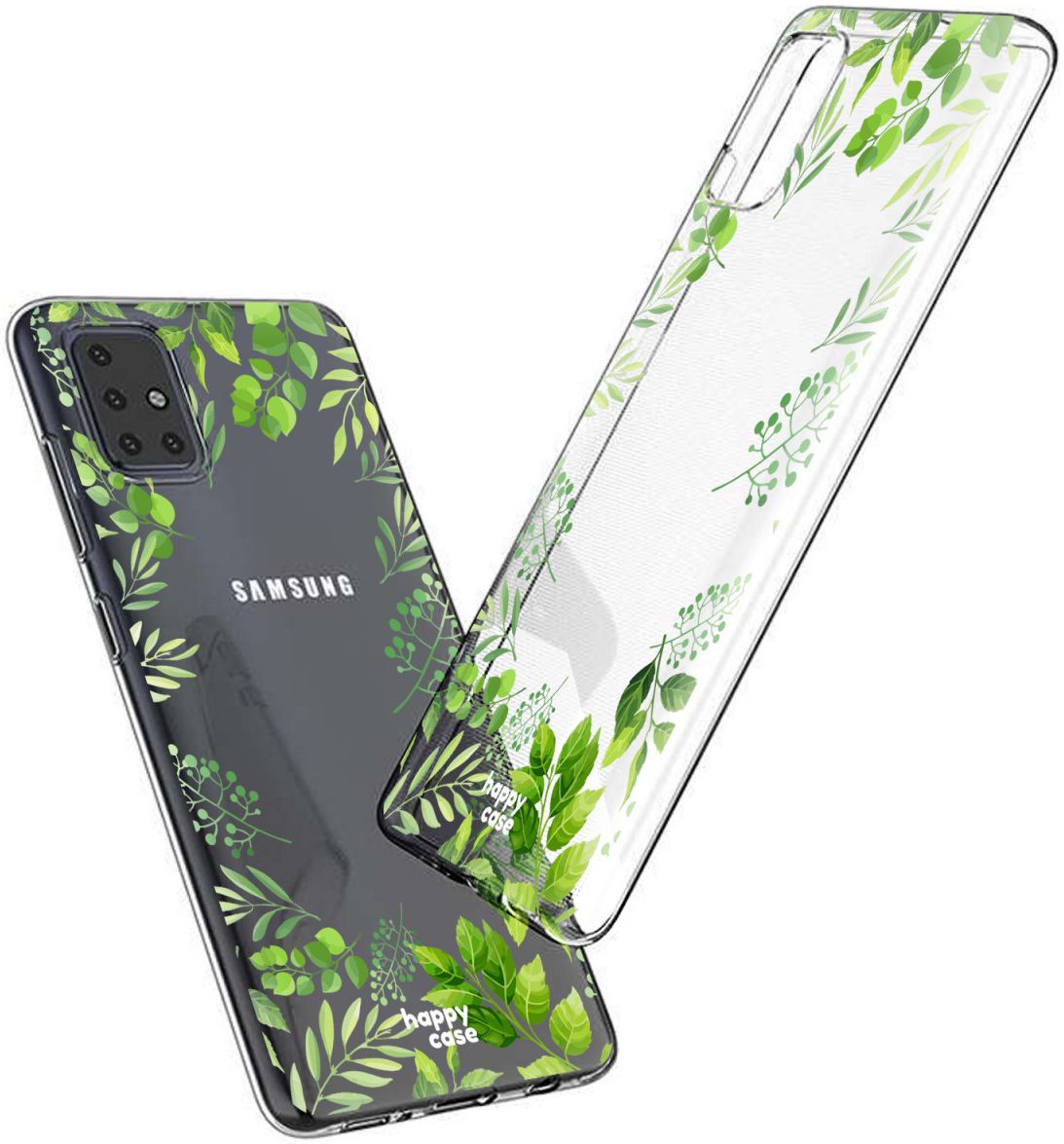 HappyCase Samsung Galaxy A51 Hoesje Flexibel TPU Leaves Print afbeelding 4