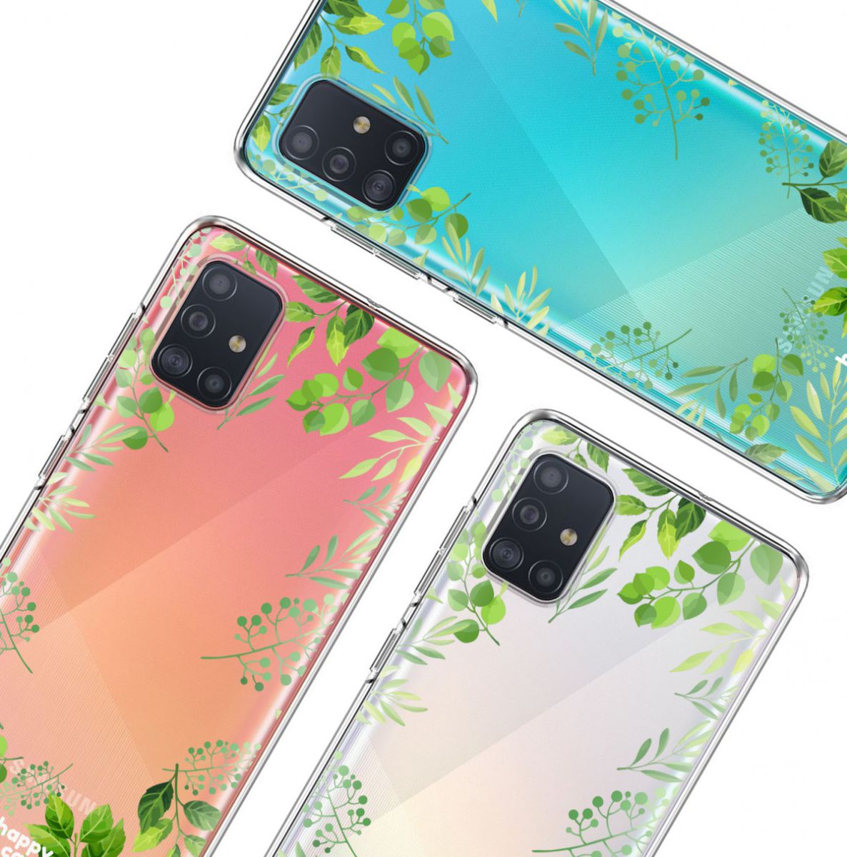 HappyCase Samsung Galaxy A51 Hoesje Flexibel TPU Leaves Print afbeelding 9