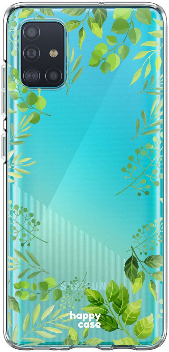 HappyCase Samsung Galaxy A51 Hoesje Flexibel TPU Leaves Print afbeelding 6