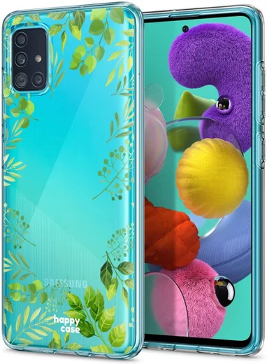 HappyCase Samsung Galaxy A51 Hoesje Flexibel TPU Leaves Print afbeelding 7