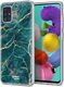 HappyCase Samsung Galaxy A51 Hoesje Flexibel TPU Aqua Marmer Print afbeelding 8