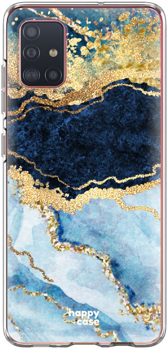HappyCase Samsung Galaxy A51 Hoesje Flexibel TPU Blauw Marmer Print afbeelding 10
