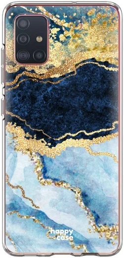 HappyCase Samsung Galaxy A51 Hoesje Flexibel TPU Blauw Marmer Print afbeelding 10
