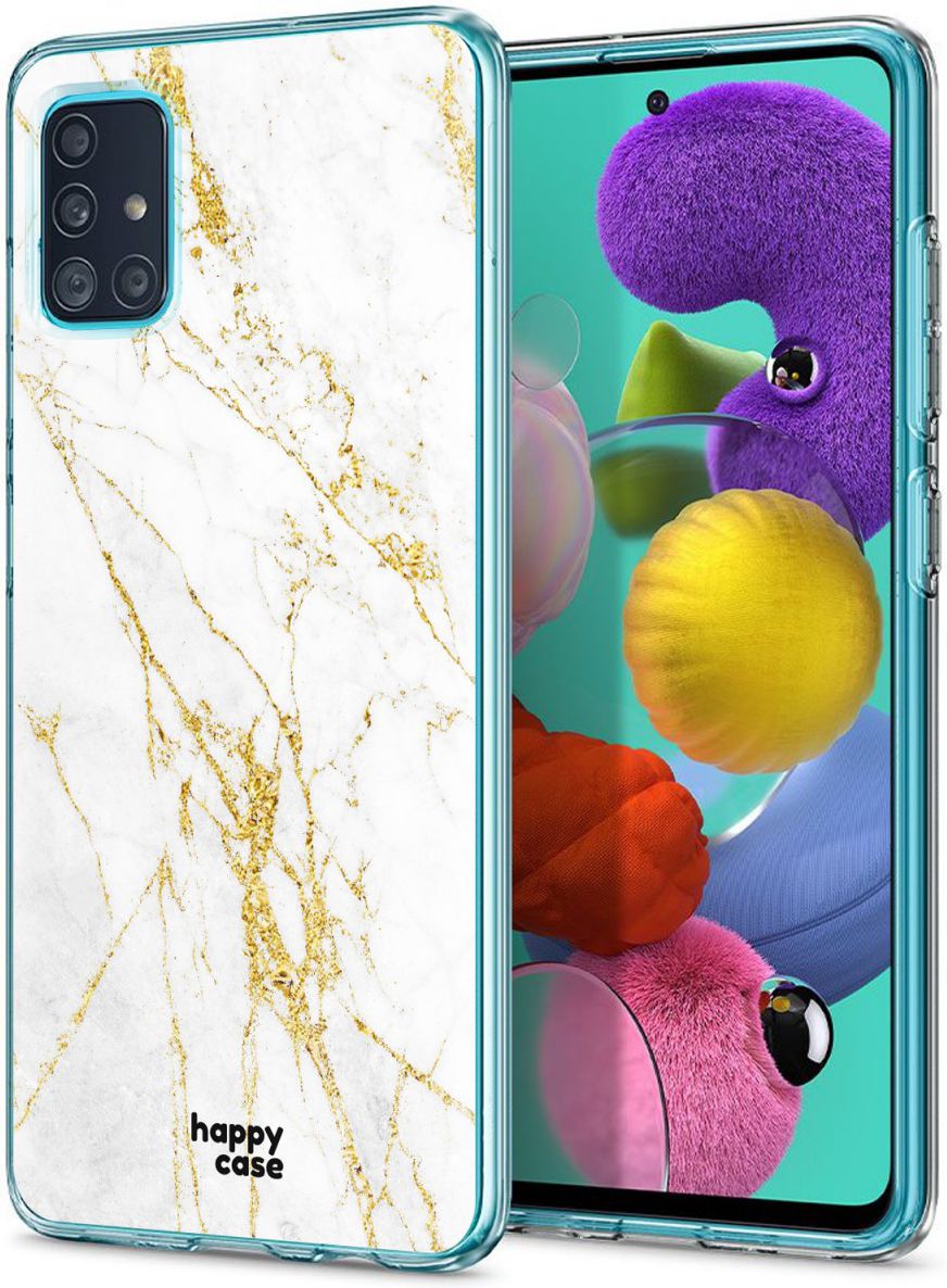HappyCase Samsung Galaxy A51 Hoesje Flexibel TPU Wit Marmer Print afbeelding 9