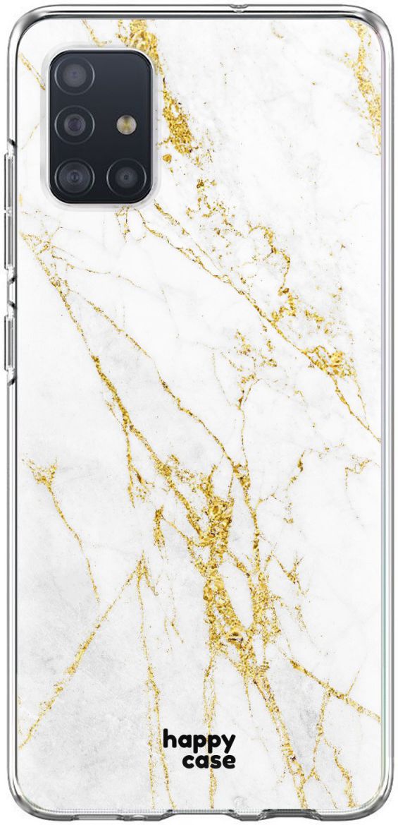 HappyCase Samsung Galaxy A51 Hoesje Flexibel TPU Wit Marmer Print afbeelding 1