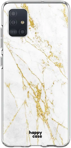 HappyCase Samsung Galaxy A51 Hoesje Flexibel TPU Wit Marmer Print afbeelding 1