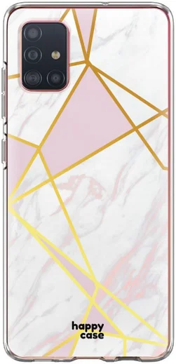 HappyCase Samsung Galaxy A51 Hoesje Flexibel TPU Roze Marmer Print afbeelding 7