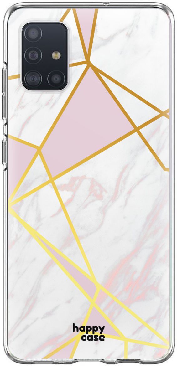 HappyCase Samsung Galaxy A51 Hoesje Flexibel TPU Roze Marmer Print afbeelding 5
