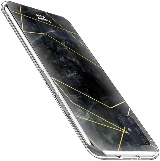 HappyCase Samsung Galaxy A51 Hoesje Flexibel TPU Zwart Marmer Print afbeelding 6