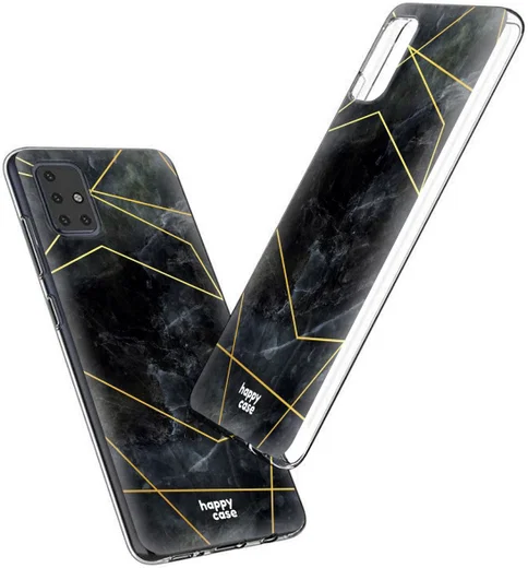 HappyCase Samsung Galaxy A51 Hoesje Flexibel TPU Zwart Marmer Print afbeelding 5