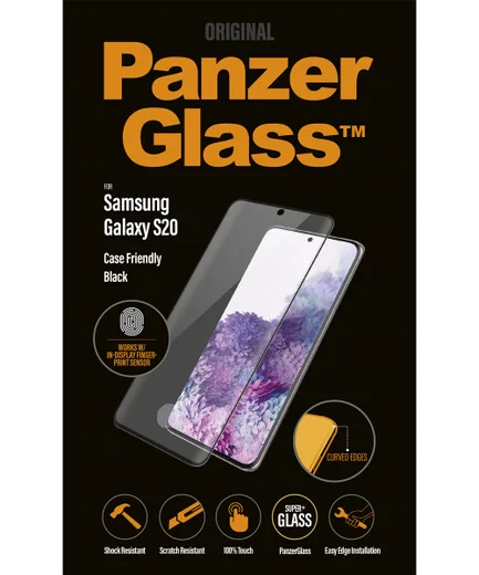 PanzerGlass Samsung Galaxy S20 Fingerprint Screenprotector Zwart afbeelding 1