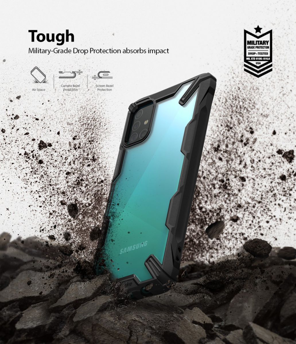 Ringke Fusion X Samsung Galaxy A51 Hoesje Transparant/Zwart afbeelding 5