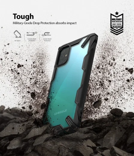 Ringke Fusion X Samsung Galaxy A51 Hoesje Transparant/Zwart afbeelding 5