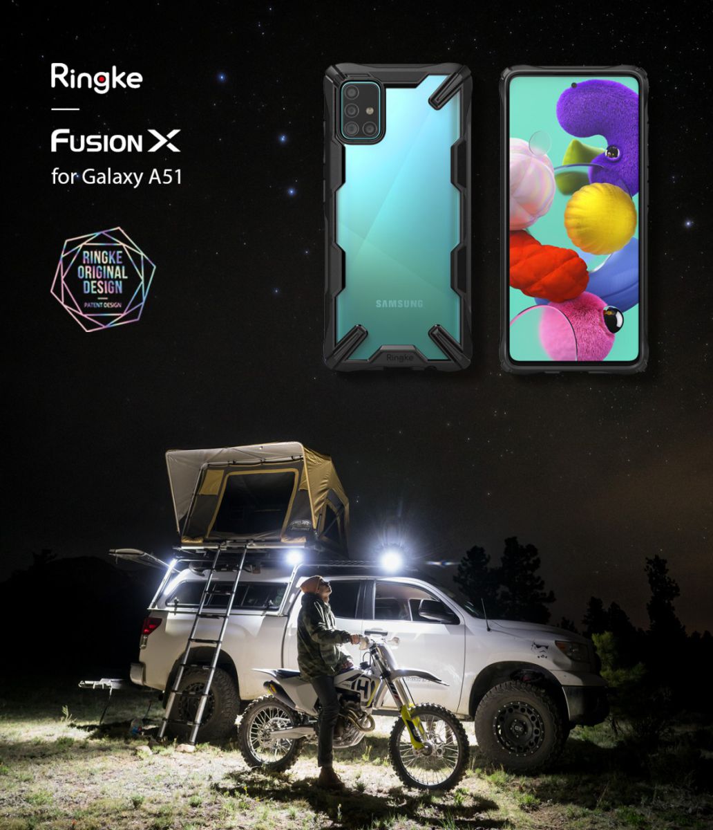 Ringke Fusion X Samsung Galaxy A51 Hoesje Transparant/Zwart afbeelding 6