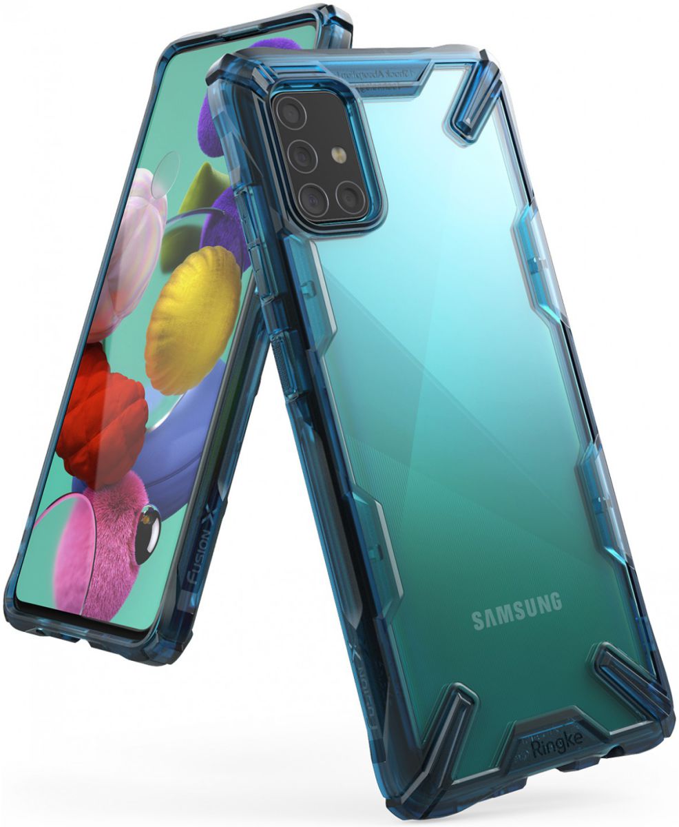 Ringke Fusion X Samsung Galaxy A51 Hoesje Transparant/Blauw afbeelding 1