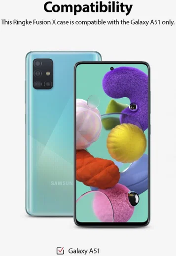 Ringke Fusion X Samsung Galaxy A51 Hoesje Transparant/Blauw afbeelding 6
