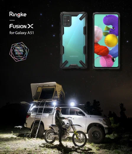 Ringke Fusion X Samsung Galaxy A51 Hoesje Transparant/Blauw afbeelding 7