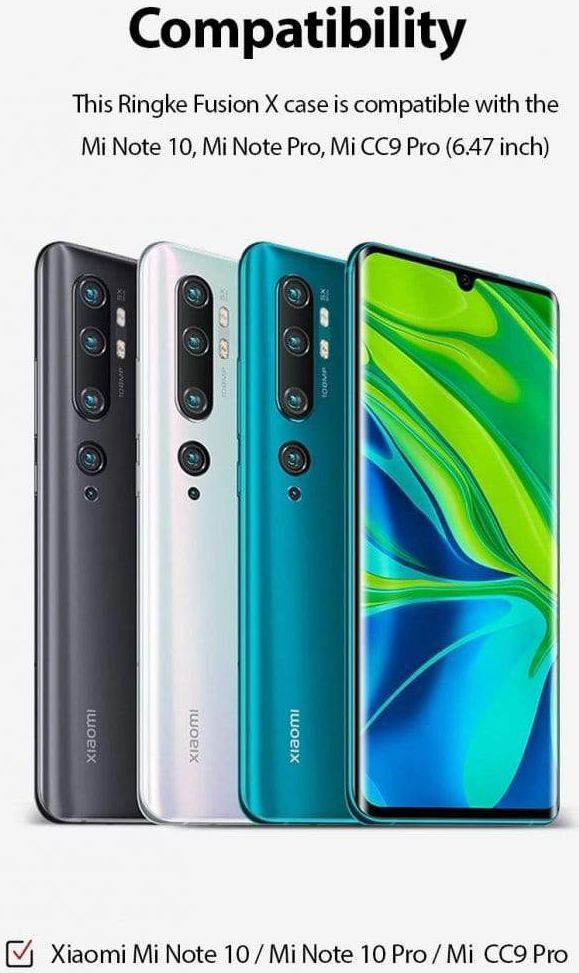 Ringke Fusion X Xiaomi Mi Note 10 (Pro) Hoesje Zwart afbeelding 9