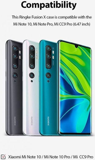 Ringke Fusion X Xiaomi Mi Note 10 (Pro) Hoesje Zwart afbeelding 9