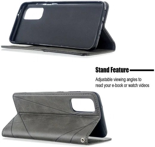 Samsung Galaxy S20 Hoesje Geometrie Wallet Book Case Voor Pasjes Grijs afbeelding 6