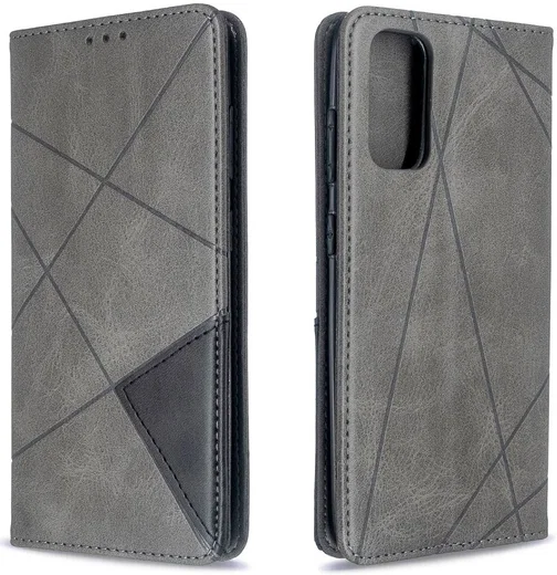 Samsung Galaxy S20 Hoesje Geometrie Wallet Book Case Voor Pasjes Grijs afbeelding 3