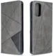 Samsung Galaxy S20 Hoesje Geometrie Wallet Book Case Voor Pasjes Grijs afbeelding 3