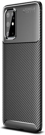 Samsung Galaxy S20 Plus Hoesje Geborsteld Carbon Zwart afbeelding 1
