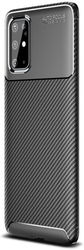 Samsung Galaxy S20 Plus Hoesje Geborsteld Carbon Zwart afbeelding