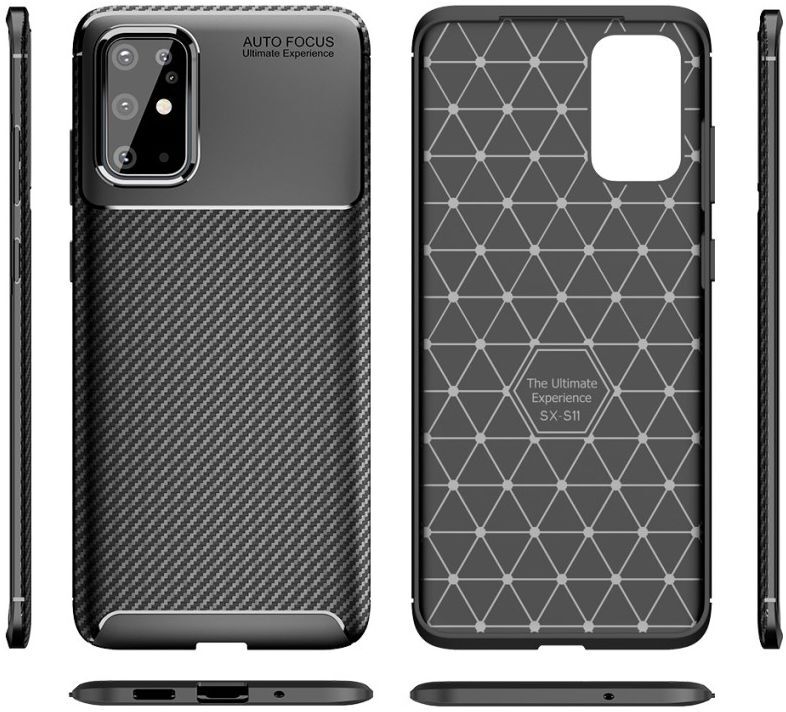 Samsung Galaxy S20 Plus Hoesje Geborsteld Carbon Zwart afbeelding 10