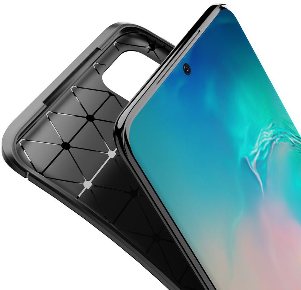 Samsung Galaxy S20 Plus Hoesje Geborsteld Carbon Zwart afbeelding 7