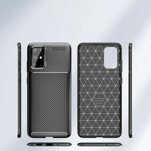 Samsung Galaxy S20 Plus Hoesje Geborsteld Carbon Blauw afbeelding 10