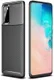 Samsung Galaxy S20 Hoesje Geborsteld Carbon Flexibele Back Cover Zwart afbeelding 4