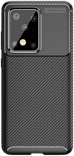 Samsung Galaxy S20 Ultra Hoesje Geborsteld Carbon Zwart afbeelding 1