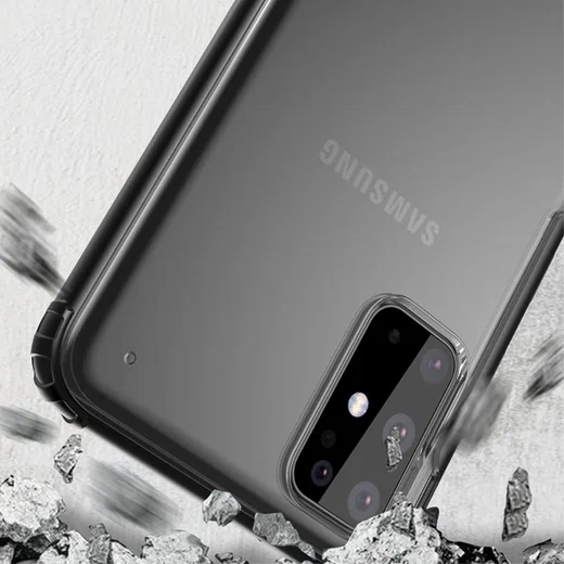 Samsung Galaxy S20 Plus Hoesje Slim Fit Hybride Transparant/Zwart afbeelding 3