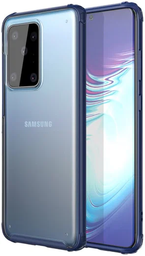 Samsung Galaxy S20 Ultra Hoesje Slim Fit Hybride Transparant/Blauw afbeelding 1