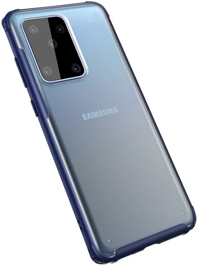 Samsung Galaxy S20 Ultra Hoesje Slim Fit Hybride Transparant/Blauw afbeelding 2
