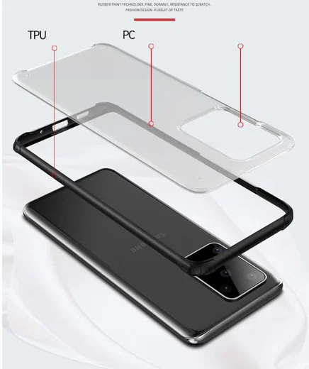 Samsung Galaxy S20 Ultra Hoesje Slim Fit Hybride Transparant/Blauw afbeelding 3