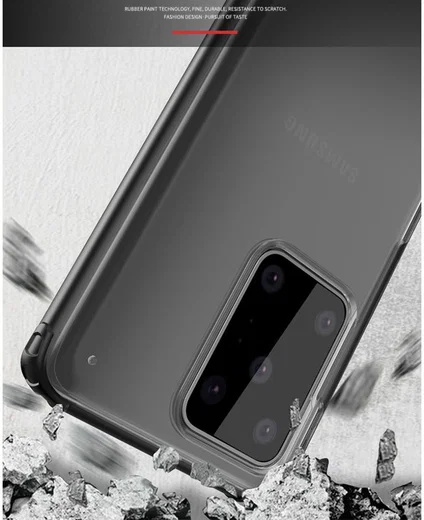 Samsung Galaxy S20 Ultra Hoesje Slim Fit Hybride Transparant/Blauw afbeelding 5