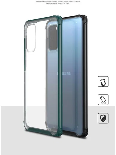 Samsung Galaxy S20 Hoesje Slim Fit Hybride Transparant/Groen afbeelding 5