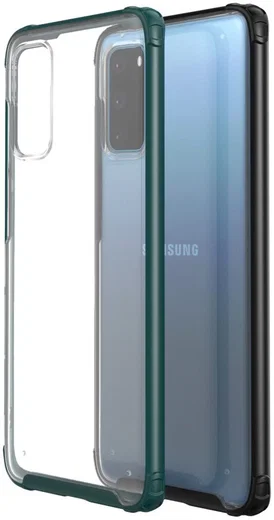 Samsung Galaxy S20 Hoesje Slim Fit Hybride Transparant/Groen afbeelding 2