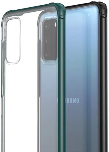 Samsung Galaxy S20 Hoesje Slim Fit Hybride Transparant/Groen afbeelding 3