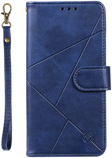 Samsung Galaxy S20 Hoesje Wallet Book Case Voor Pasjes Lines Blauw afbeelding 3