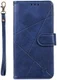 Samsung Galaxy S20 Hoesje Wallet Book Case Voor Pasjes Lines Blauw afbeelding 3