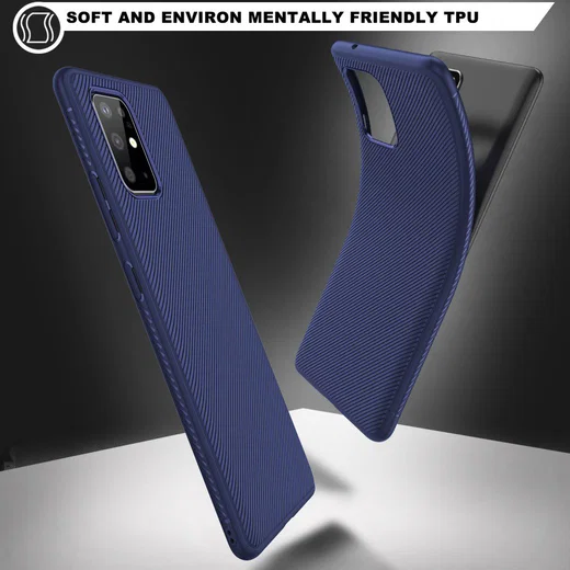 Samsung Galaxy S20 Plus Hoesje Twill Slim Textuur Blauw afbeelding 5