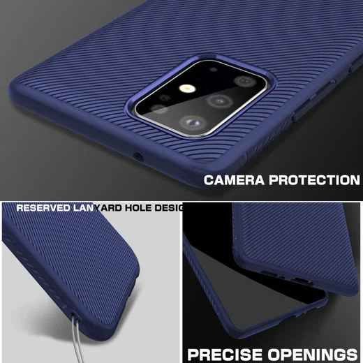 Samsung Galaxy S20 Plus Hoesje Twill Slim Textuur Blauw afbeelding 6