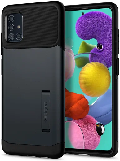 Spigen Slim Armor Samsung Galaxy A51 Hoesje Metal Slate afbeelding 1