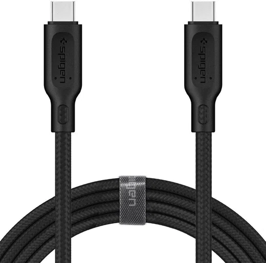 Spigen DuraSync Fast Charge USB-C naar USB-C 2.0 Kabel 1.5m Zwart afbeelding 1