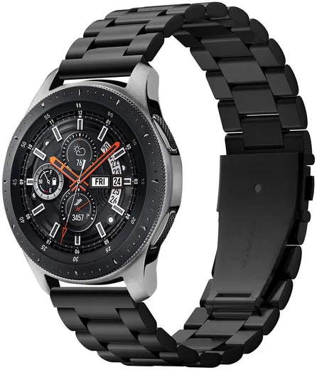 Spigen Modern Fit - Universeel Smartwatch 22MM Bandje - RVS - Zwart afbeelding 1