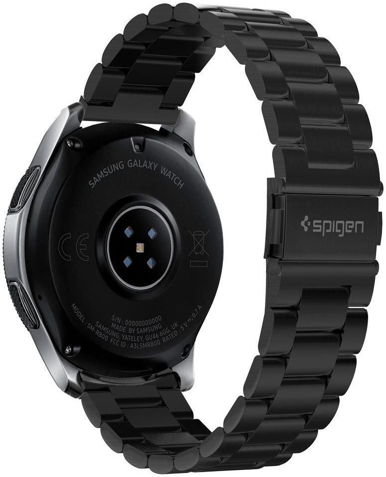 Spigen Modern Fit - Universeel Smartwatch 22MM Bandje - RVS - Zwart afbeelding 2